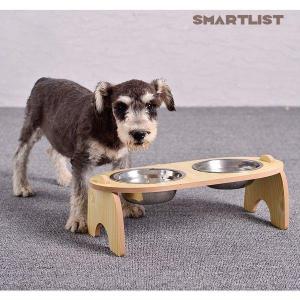 ペット食器台 フードボウル 猫用 犬用 犬食器 ネコ 餌入れ お水入れ 給水器 給食器 ペット ごはん皿 ステンレス かわいい 台付き 木製 スタンド 組み立て