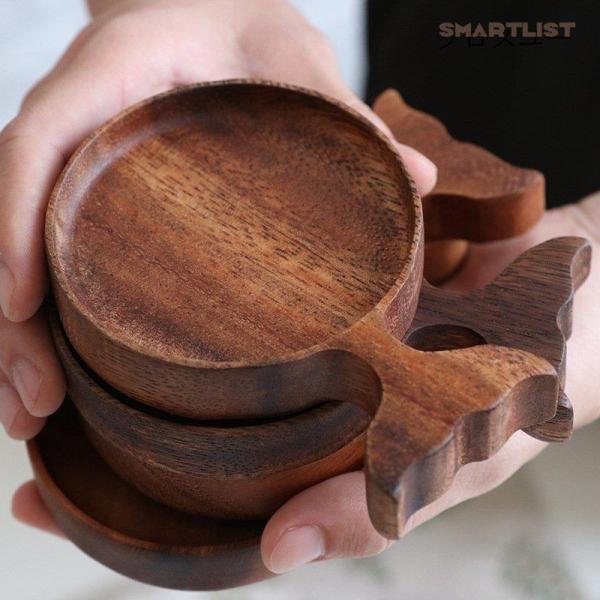 小皿 木製小皿 おしゃれ 和食器 天然木製 醤油皿 魚形 可愛い 豆皿 薬味皿 醤油皿