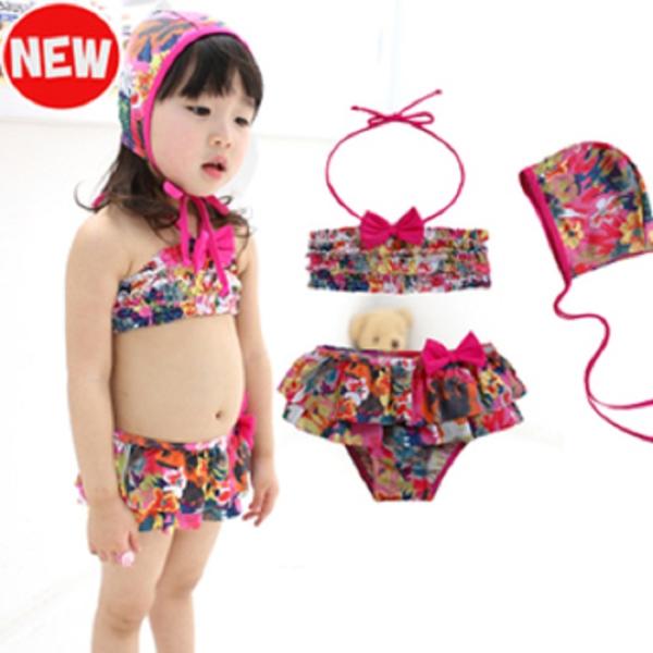 訳あり 子供 水着　 送料無料　ベビー　キッズ  ジュニア　女の子  ガールズ  キャップ付き 海水...