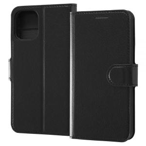 iPhone12 mini ケース 手帳型 耐衝撃 シンプル マグネット ブラック ブラック カバー アイフォン12ミニ アイフォンケース