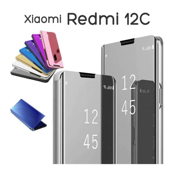 Xiaomi Redmi 12C ケース 手帳型 半透明ミラー カバー レッドミー12c Xiaom...