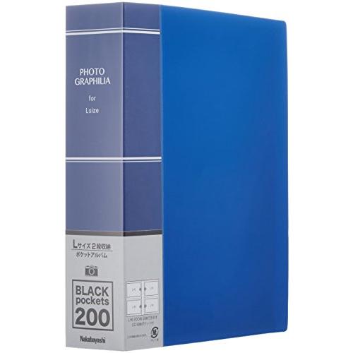 ナカバヤシ アルバム フォトグラフィリア L判 200枚 2段 ブルー PHL-1020-B
