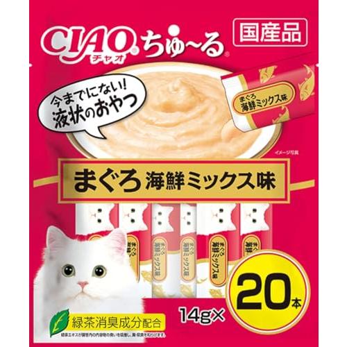 チャオ (CIAO) ちゅ~る まぐろ 海鮮ミックス味 14g×20本 猫用おやつ
