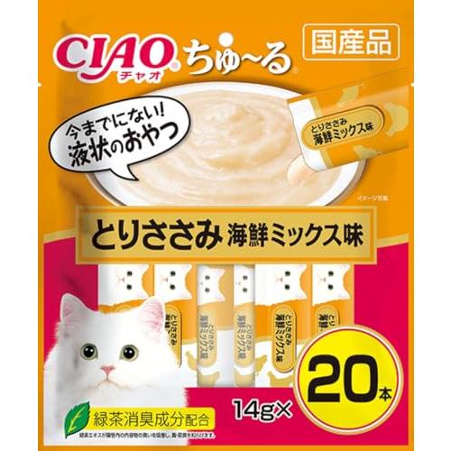 チャオ (CIAO) ちゅ~る とりささみ 海鮮ミックス味 14g×20本 猫用おやつ