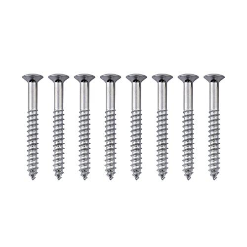 Musiclily 5x45mm ネックプレート用ビス ネジ、クローム（8本入り）