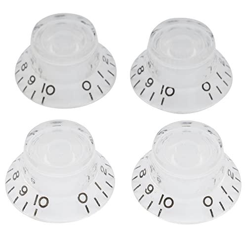 Musiclilyトップハットノブミリ規格 LPレスポールエレキギター用、トランスペアレント(4個入...