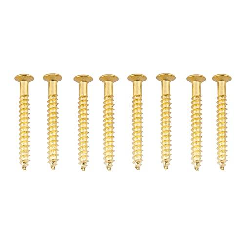 Musiclily 5x45mm ネックプレート用ネジ、ゴールド（8本）