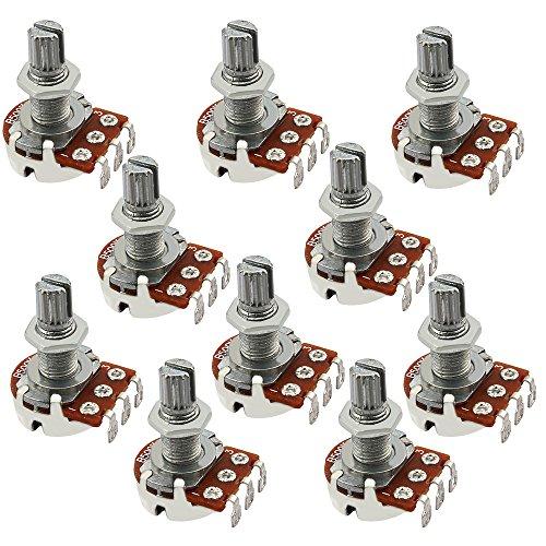 Yibuy 10個入れ B500K OHM Audio Tone ギターポテンショメータ 16mm ...