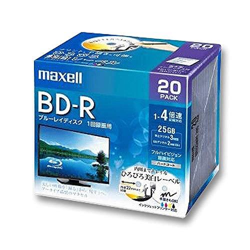 マクセル(maxell) 録画用 BD-R 標準130分 4倍速 ワイドプリンタブルホワイト 20枚...