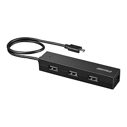 バッファロー BUFFALO タブレット・スマホ用USB2.0 4ポートハブ ブラック BSH4UM...