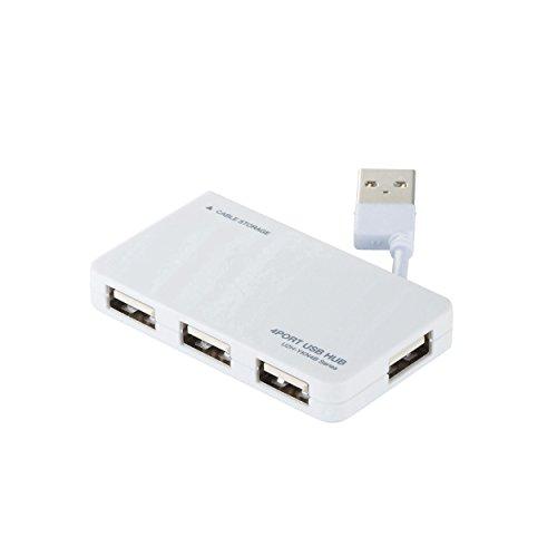 エレコム USB2.0 ハブ 4ポート バスパワー コンパクト ケーブル収納 ホワイト U2H-YK...