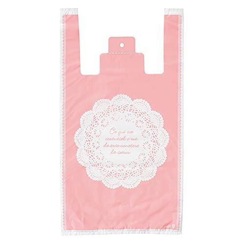 [ヘッズ] 手提げ袋 レジ袋 レース ピンク-L (100枚) LA-L