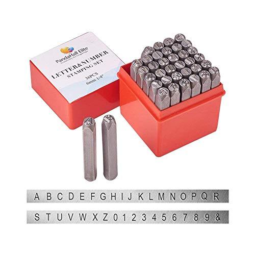 PH PandaHall 打刻印 36個 6mm アルファベット 数字 レザークラフト 銅板 真鍮板...