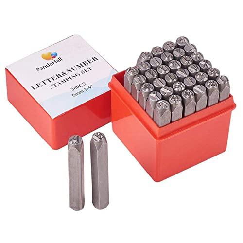 PH PandaHall 打刻印 36個セット 1.5mm アルファベット 数字 レザークラフト 銅...