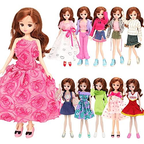 Barwa 22cm人形用服 リカちゃん人形用ドレス ランダム5枚服セット 1/6人形用服 22cm...
