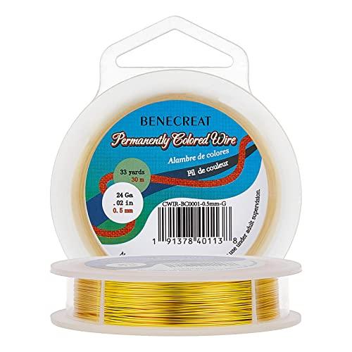 BENECREAT 30m/巻き 線径0.5mmアクセサリーワイヤー アートワイヤー 光沢 変色防止...