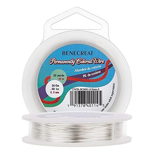 BENECREAT 30m/巻き 線径0.5mmアクセサリーワイヤー アートワイヤー 光沢 変色防止...