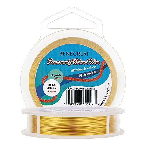 BENECREAT 60m/巻 線径0.4mmアクセサリーワイヤー アートワイヤー 豪奢な光沢感 変...
