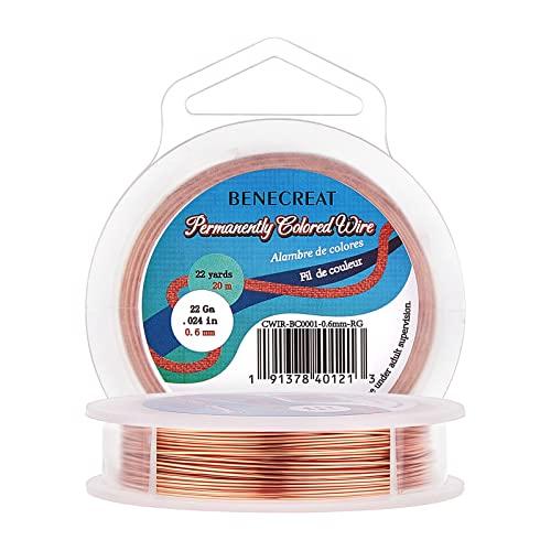 BENECREAT 20m/巻き 線径0.6mmアクセサリーワイヤー アートワイヤー 光沢 変色防止...