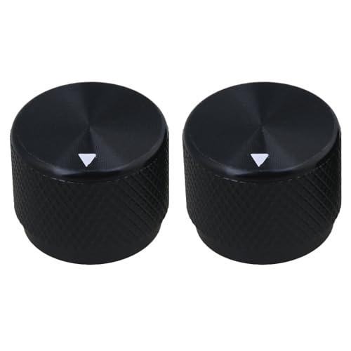 Yibuy ２個入れ 20x15.5x6mm ブラック アルミ合金 エレキギター ポテンショメータノ...