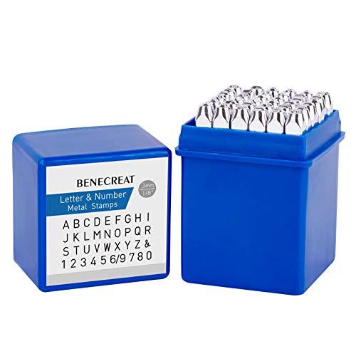 BENECREAT 36本アルファベットとアラビア数字刻印セット 3mm刻印 図案打刻印 ポンチ ア...