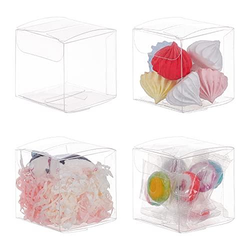 BENECREAT 60個セットPVC透明プラスチックケース 5x5x5cm 折り畳みボックス 防水...