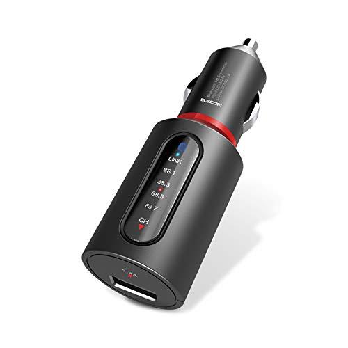 エレコム FMトランスミッター/スマートフォン/Bluetooth/USBポート付/2.4A/ブラッ...