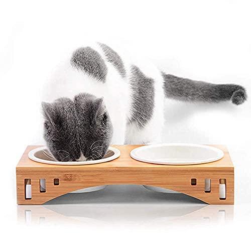 カカルン 猫 食器 スーツ 猫 えさ 皿 水飲+おやつ 猫のしょっき陶器 猫犬えさ入れ ごはん皿 お...