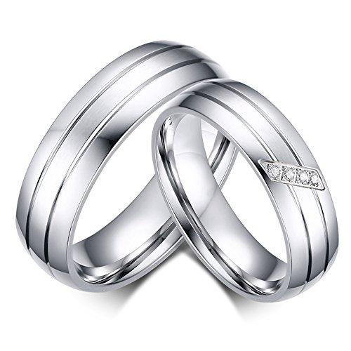 [Rockyu] ペアリング 結婚指輪 婚約指輪 カップル リング レディース メンズ カップル チ...