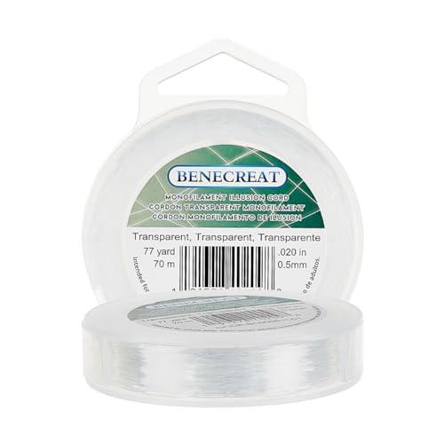 BENECREAT 70m 線径0.5mm アクセサリー糸 ブレスレット用 ナイロン製 透明 隠し効...