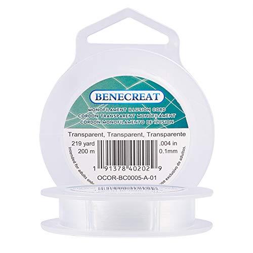 BENECREAT200m 線径0.1mmアクセサリー糸 ブレスレット用 ナイロン製 透明 隠し効果...