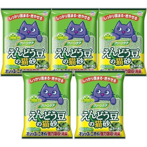 JOYPET(ジョイペット) クリーンケア えんどう豆の猫砂 緑茶の香り 6L×5個 (ケース販売)