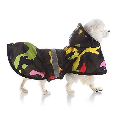 S-Lifeeling 犬レインコート 犬用品 お出かけ お散歩 可愛い おしゃれ 反射テープ 帽子...