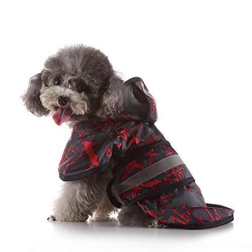 S-Lifeeling 犬レインコート 犬用品 お出かけ お散歩 可愛い おしゃれ 反射テープ 帽子...