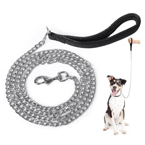 ペット用品 重金属チェーン 鎖 ペット用 犬用リード紐 小型から中型犬 ペット180cm ブラック