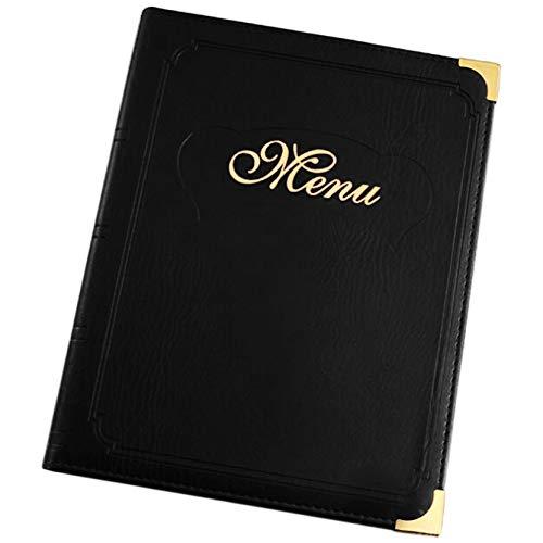 Teomai メニューブック メニューファイル 店舗用品 A4 黒 取り外し可能 上質感と機能性を高...
