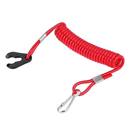 船外機 緊急停止スイッチ安全ストラップコード 船外機点火緊急停止スイッチ キーストラップロープクリッ...