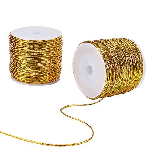 PH PandaHall 約50m/巻 直経約2mm 2巻きセットメタリックコード メタリック線 細...