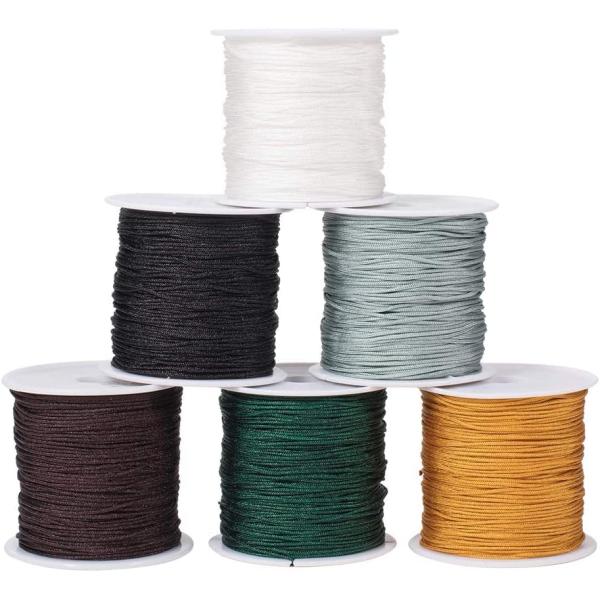 PH PandaHall 6巻き 約35m/巻き 直径0.8mm ナイロンロープ 糸 結び紐 手芸 ...
