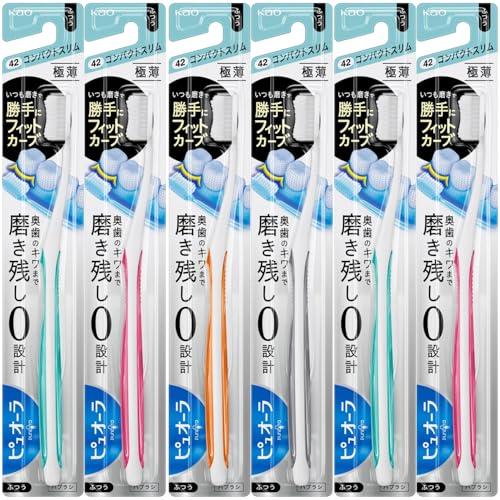 花王 ピュオーラ ハブラシ コンパクトスリム ふつう まとめ買い(×6)