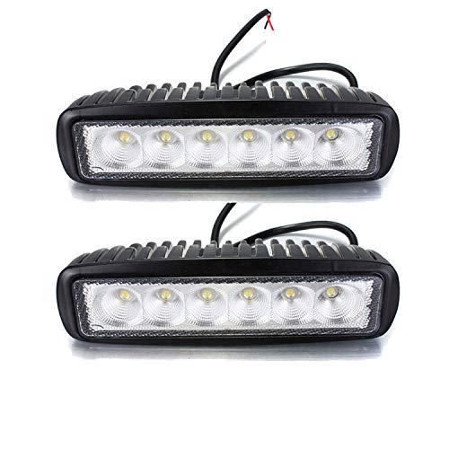LED作業灯18W2個 薄型 6連 広角 ワークライト 汎用LEDライトバー 除雪車のライト、集魚灯...
