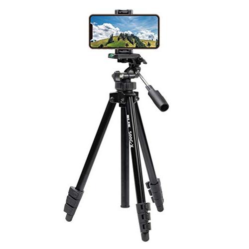 SLIK 三脚 500G-X 4段 レバーロック式 スマートフォンホルダー付属 軽量タイプ ブラック...