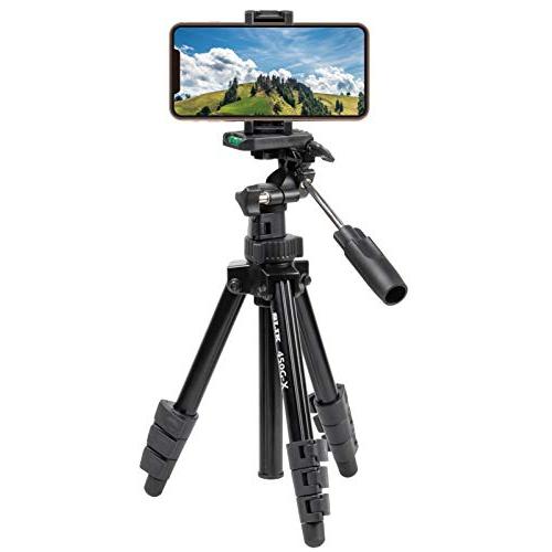 SLIK 三脚 450G-X 4段 レバーロック式 スマートフォンホルダー付属 軽量タイプ ブラック...