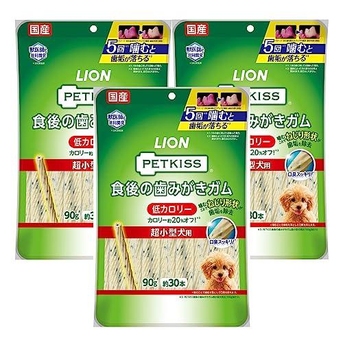 ライオン ペットキッス PETKISS 犬用おやつ 食後の歯みがきガム 低カロリー 超小型犬用 3個...