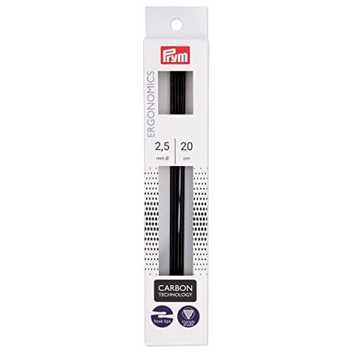 プリム(Prym) エゴノミック カーボン棒針 5本針 20ｃｍ 2.5ｍｍ PRM194221 ブ...