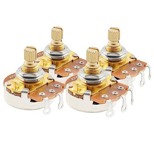 Musiclily Proブラスシャフトミリ規格ショートフルサイズ ギターポット A250KΩ、Aカ...