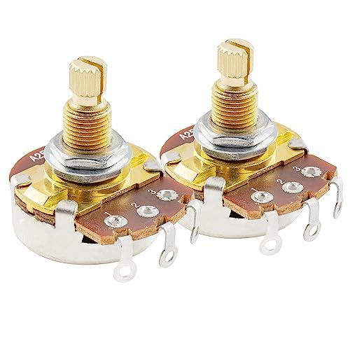 Musiclily Pro ギターポットミリ規格 A25KΩ Aカーブ ブラススレッドエレキギター/...