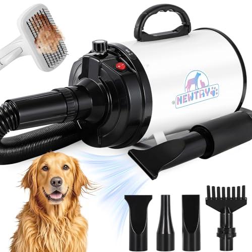 NEWTRY ペットドライヤー 犬用 ペット用 ドライヤー ブロワー 送風機 無段階速度制御 3つの...