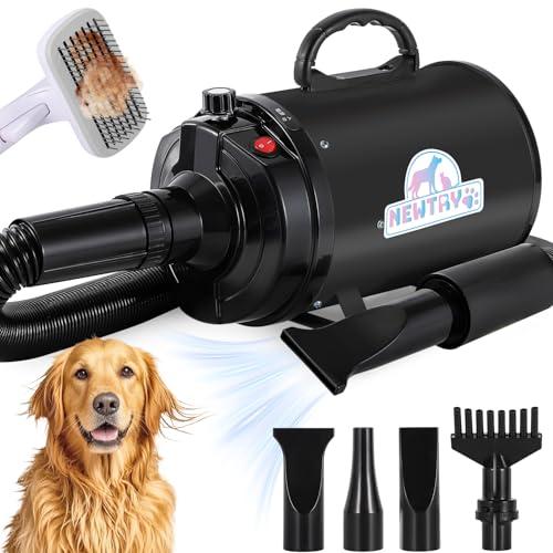 NEWTRY ペットドライヤー 犬用 ペット用 ドライヤー ブロワー 送風機 無段階速度制御 3つの...