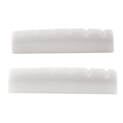 Musiclily Pro尿素樹脂プラスチック製 43mm 弦溝加工済みナットギブソンタイプ 6弦レ...
